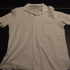 Men's M White Eddie Bauer Polo Shirt